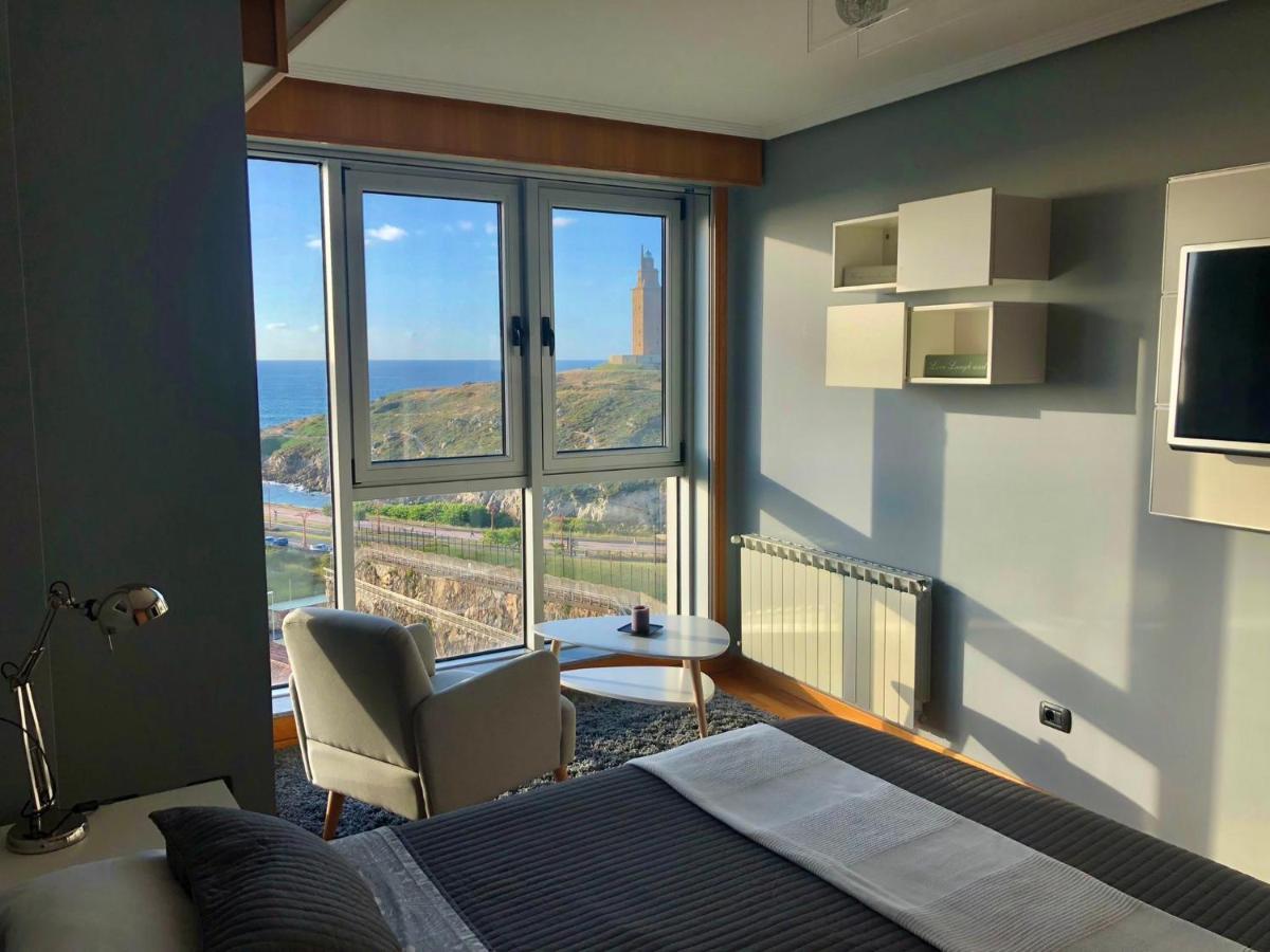 Parking, Vistas Al Mar Y Tres Habitaciones La Coruña Eksteriør bilde